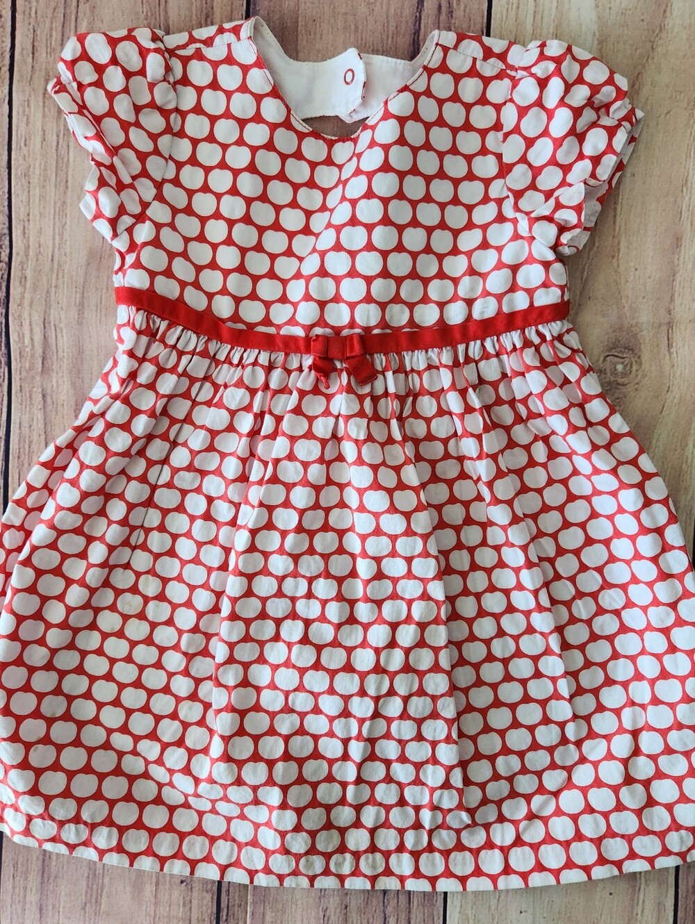 Gymboree red and white polka dot dress with heart peak a boo back size 18-24 mon